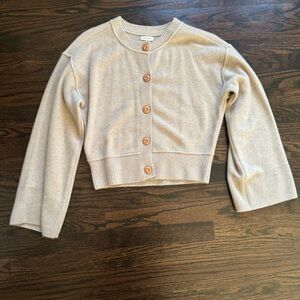 Pilcro Tan Knit Cardigan with Button Detail